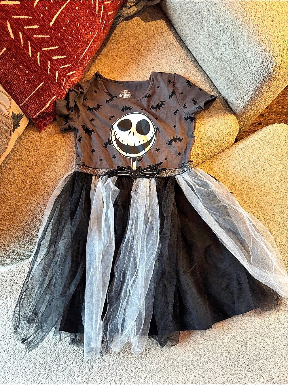 Disney The Nightmare Before Christmas Jack Skellington Tulle Dress Girls Large